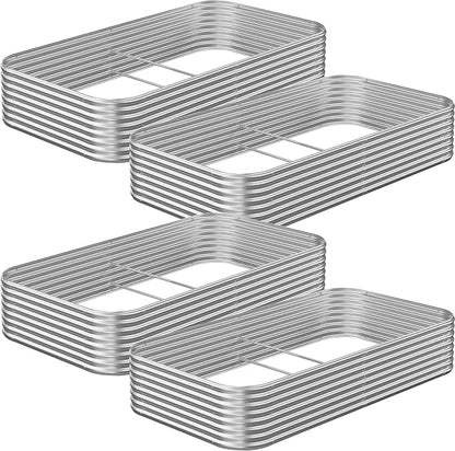 4 Pack 6x3FT Raised Beds for Gardening, Corrugated Galvanized Steel Raised Garden Bed, Outdoor Metal Above Ground Garden Bed for Vegetables and Flowers