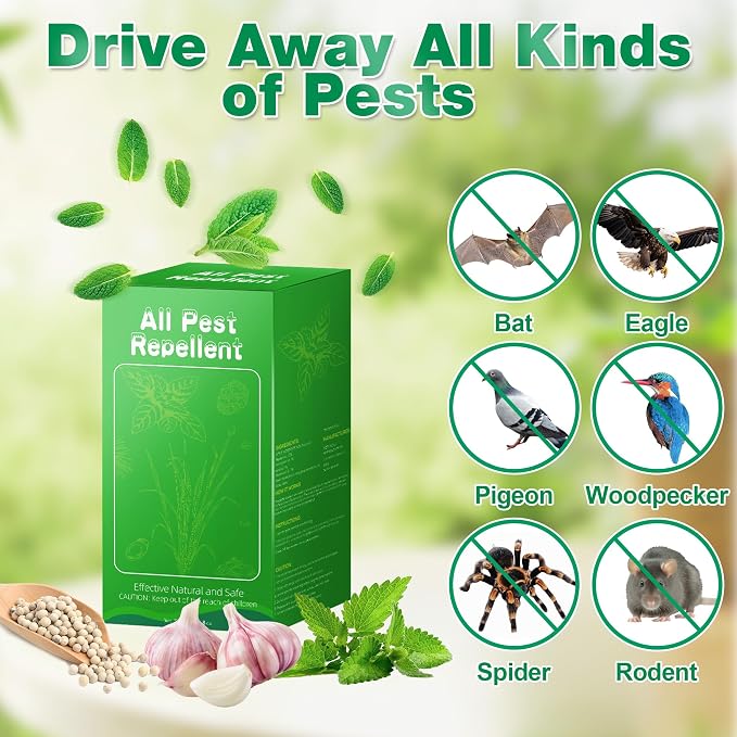 36 Pack Peppermint Oil Bat and Bird Repellent, Natural Eagle Repellent for Attic Indoor Outdoor Patio Garden Porch, Pet and Family Safe, Ready to Use, Yellow