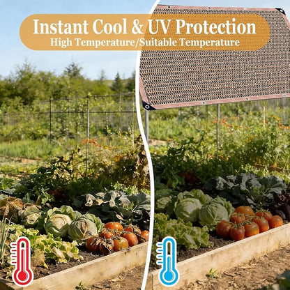90% Outdoor Sun Shade Cloth, 8 x 10 FT Pergola Shade Cover with Grommets, Privacy Screen Sunshades for Patio Garden Backyard Plant, Mocha
