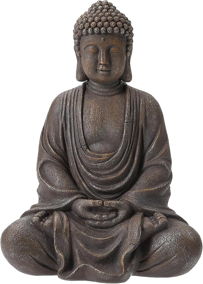 9.8" Buddha Statue Outdoor, Resin Garden Buddha Statue, Buddha Statues Indoor for Home Decor, Buddha Garden Statues Zen Decor for Yard, Patio, Lawn