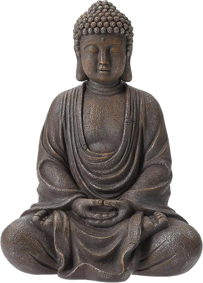 9.8" Buddha Statue Outdoor, Resin Garden Buddha Statue, Buddha Statues Indoor for Home Decor, Buddha Garden Statues Zen Decor for Yard, Patio, Lawn