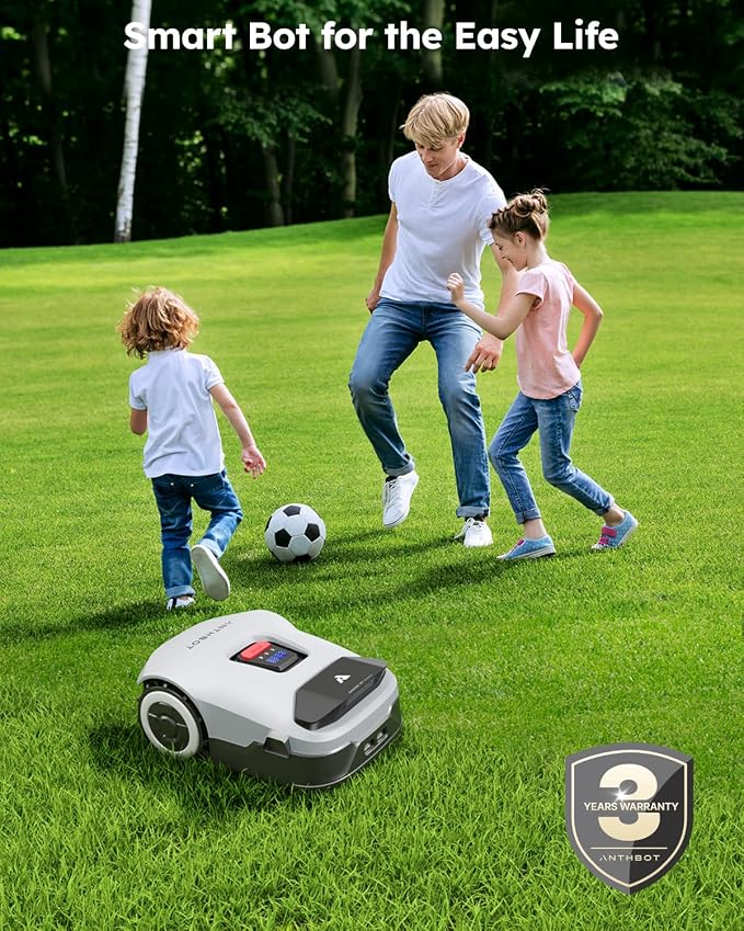 ANTHBOT Genie1000 Robot Lawn Mower - NO Wire, Full Band RTK+4-Eye Vision Robotic Lawnmower for 1/2 Acre, Auto Mapping, Multi-Zone Management, Accurate Obstacle Avoidance, Intelligent Path Planning