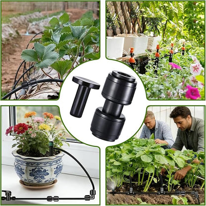 30 PCS Quick Connect 1/4" Drip Irrigation Coupling Fitting,Push-to-Connect Straight Coupler Connectors for 1/4" Irrigation Tubing with 10PCS End Plugs,Hose Connectors for Drip Irrigation System