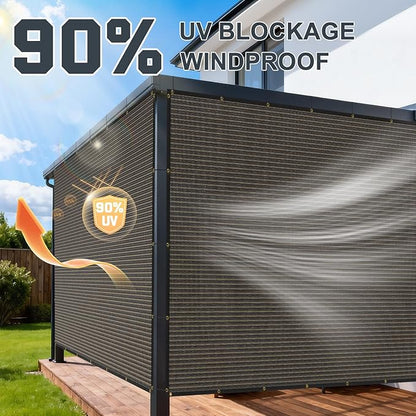 90% Sun Shade Cloth, Kesfitt 10x12FT Garden Shade Cover with Reinforced Grommets, Mesh Tarp Sun Privacy Screen for Greenhouse, Plant, Pergola, and Backyard Patio Sunshade