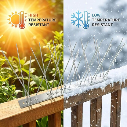 Bird Spikes 9.84FT, 304 Stainless Steel Bird Deterrents Spikes for Outside to Keep Birds Away Birds Scare Devices Outdoor 12Pcs