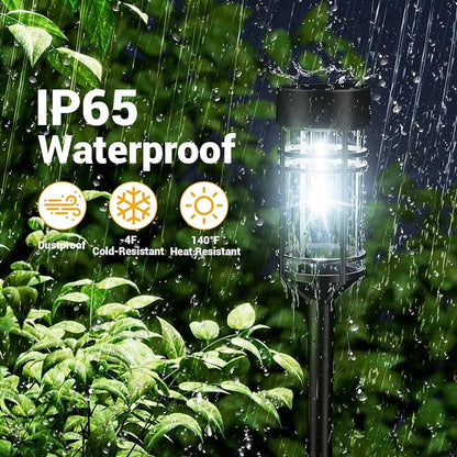 Amzarp 8 Pack Solar Garden Lights, Bright LED Solar Pathway Lights Outdoor IP65 Waterproof Rugged Shatterproof Auto On/Off for Landscape Garden Yard Walkway Driveway Lawn Lighting (6500K White Light)