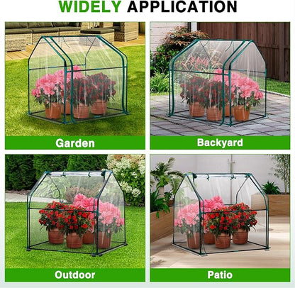Yesker Mini Greenhouse 36"x18"x33" Portable Small Green House for Indoor Outdoor Greenhouses with PVC Cover Compact Greenhouses Kit for Winter Gardening Balcony Patio Outside Backyard Plant Protection