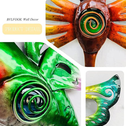 YNGFIL Hummingbird Butterfly Dragonfly Metal Wall Art Decor, Wall Sculpture Decoration Hanging for Home Living Room Bedroom Garden Porch Patio Balcony Ornament for Indoor Outdoor, 3 pack 9 inch