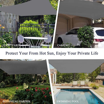 90% Outdoor Sun Shade Cloth, 8' x 20', Pergola, Deck, and Backyard Patio Sunshade with UV Protection, Heat Resistant HDPE Material, Reinforced Grommets (8x20 FT, Grey)