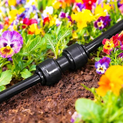 30 Pack 1/4 Inch Drip Irrigation Coupling Fittings - 1/4'' Drip Line Push-to-Fit Connectors for 1/4 Inch Drip Irrigation Tubing Leak Free Lock Coupler Parts for Drip Irrigation System