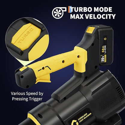 GarveeTech Electric Leaf Blower, 650CFM & 200MPH | Cordless Leaf Blower with 4.0Ah Battery, Lightweight Battery Blowers for Lawn, Patio, Yard, Garden, Outdoor