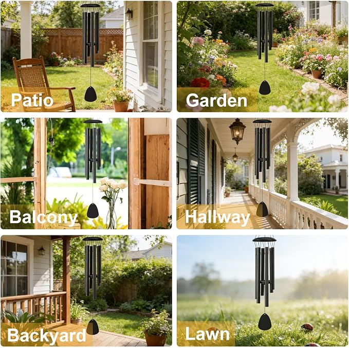 Wind Chimes for Outside,28'' Small Soothing Melodic Tones Windchimes | Wind Chimes for Outdoor, Garden, Patio Decoration, Memorial Wind Chime Perfect for Mom Women Grandma Neighbors Unisex