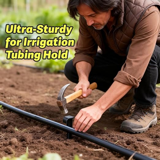 35 Pieces 1/2 Inch Drip Irrigation Hold Down Anchor Stakes, 4.5-Inch Plastic 1/2'' Heavy-Duty Tubing Holder Stakes for 1/2'' Irrigation Tubing Garden Vegetable Flower Beds Drip Supplies