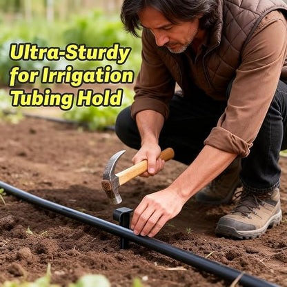 35 Pieces 1/2 Inch Drip Irrigation Hold Down Anchor Stakes, 4.5-Inch Plastic 1/2'' Heavy-Duty Tubing Holder Stakes for 1/2'' Irrigation Tubing Garden Vegetable Flower Beds Drip Supplies