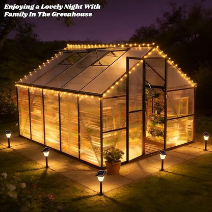 8x10 FT Greenhouses for Outdoors, Polycarbonate Greenhouse with PC Panels, Greenhouses for Outdoors for Yard, Garden, Hobby, Charcoal Black