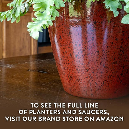 Classic Home and Garden by Growscape Vogue Planter Pots (8” Patina Copper) | Hand-Painted Finish Plant Pots, Lightweight Indoor Outdoor Planter, UV-Resistant, Great for Patio, Home & Garden Decor Accent