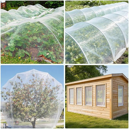 Garden Netting, 10x50Ft Thicken Ultra Fine Mesh Insect Netting, Garden Netting for Raised Beds, Greenhouse Row Cover Barrier for Birds Animals, Garden Mesh Netting for Vegetable Flowers Fruits