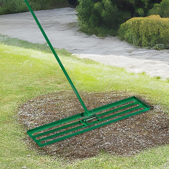 VEVOR Lawn Leveling Rake, 48"x10" Level Lawn Tool, Heavy-Duty Lawn Leveler with 78" Steel Extended Handle, Yard Leveling Rake Suit for Garden, Golf Lawn, Farm