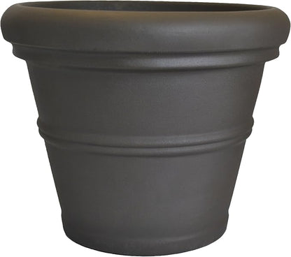 Tusco Products RR30ES Classic Rolled Rim Garden Planter, 30", Espresso