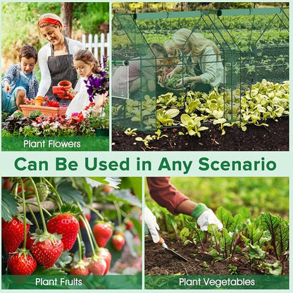 Mini Greenhouse for Outdoor,Portable Small Tunnel Greenhouses for Outdoors with Roll up Zipper Door for Protecting Plant (PE, 95" x 36" x 36")