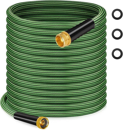 Garden Hose 25FT Non-Expandable Water Hose Flexible Kink-Free Lightweight Leak-Proof Sturdy Outdoor Hose Water Pipe for Garden Yard Lawn Camper 3/4 Inch Fittings