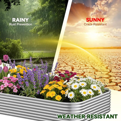4 Pack 6x3FT Raised Beds for Gardening, Corrugated Galvanized Steel Raised Garden Bed, Outdoor Metal Above Ground Garden Bed for Vegetables and Flowers