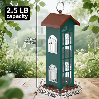 Metal Wild Bird Feeder,Bird Feeders for Outdoors Hanging,Waterproof and Rust-Proof,Easy to Clean,Disassemble and Assemble