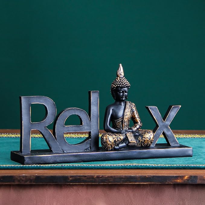 Smadeer Buddha Statue Buddah Buda - Buddah Statues for Home Decoration,Laughing Buddha Statue for Yoga feng Shui Meditation Spiritual Room Decor,Buddha Decor Indoor, Relax Budha Zen Decor