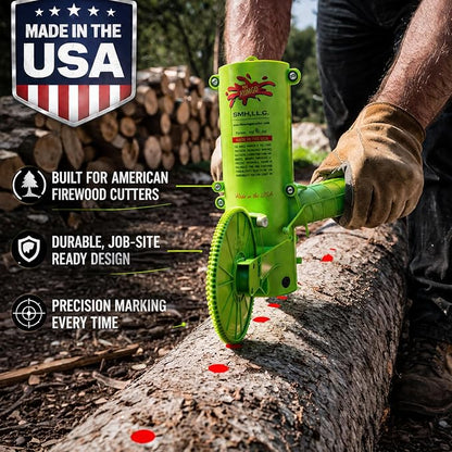 THE MINGO Ultimate Firewood Measuring Tool - Chainsaw Fire wood Marking Tool With Marking Wheels - Log Paint Marker -Measuring Accessory For Chainsaw - Logging Accessory (Mingo Marker With 16" Wheel)