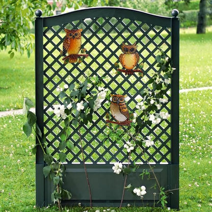 J-Fly Owl Decorative Metal Wall Art Owl Outdoor Decorative Metal Bird Wall Art Exquisite Valentine Decoration Gifts For Garden Patio Porch Bedroom Kitchen Lover Gift 9 Inch Set Of 3