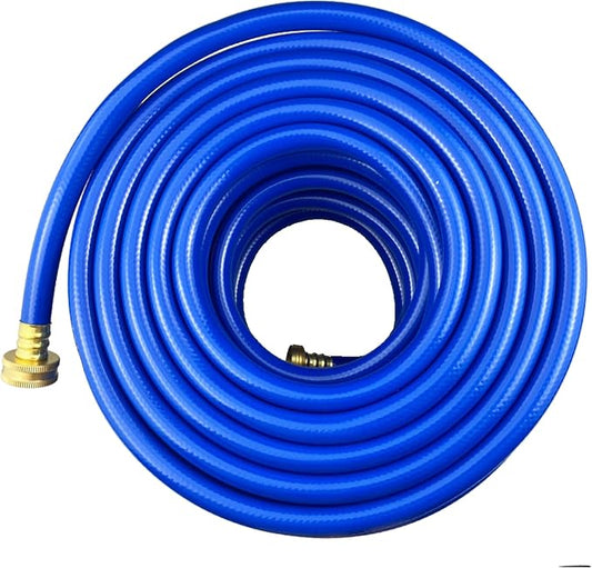 Darnassus PVC Garden Hose 1/2 Inch Green Heavy Duty Water Hose with Solid Brass Fittings,No Leaking, Flexible,for outdoors,Lawns,Patio (100 FT, Blue, Brass Fittings)