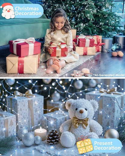6 Pack 60 LED Fairy Lights Battery Operated with Timer, 20FT Waterproof String Lights Indoor Outdoor, Cuttable Battery Light for Home Bedroom Wedding DIY Centerpiece Christmas Decorations (Cool White)