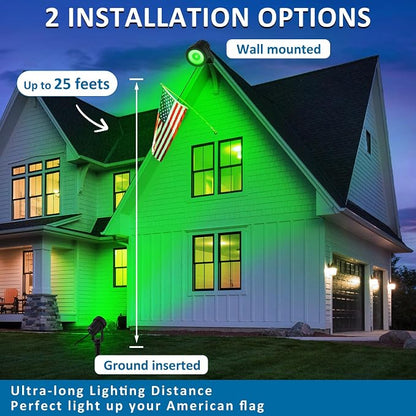 T-SUNUS Green Solar Spot Lights Outdoor 2 Pack, Separated Solar Panel with 9.8ft Cable, Adjustable Solar Landscape Spotlights IP65 Waterproof Auto On/Off for Yard Garden Tree Driveway Patio
