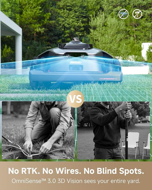 DREAME LiDAR Robot Lawn Mower A3 AWD Pro 3500 +Garage Set, Wire Free No RTK, 4WD for 38.7° Slopes Robotic Lawn Mowers,Dual-Disc Cutting 15.8" Width