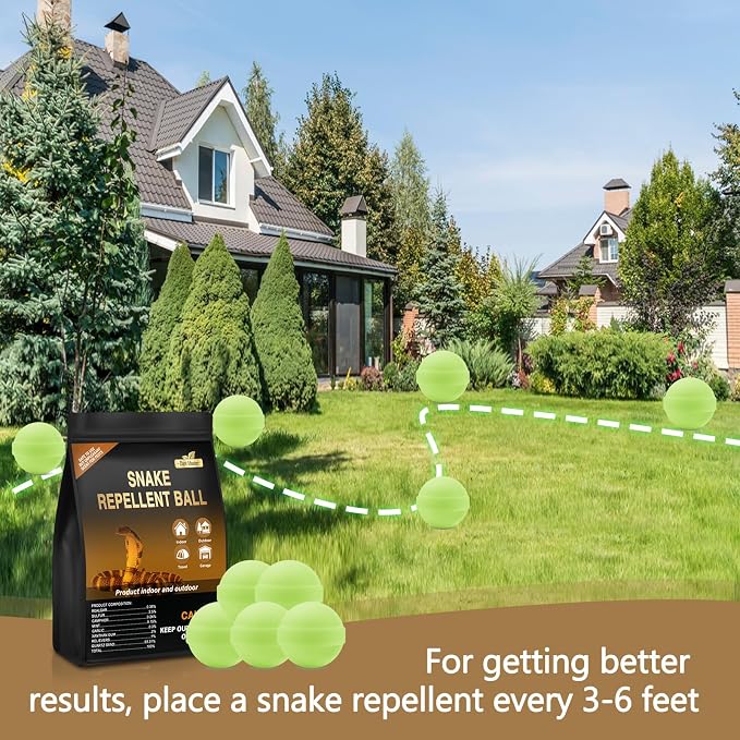 30 Pack Snake Repellent for Yard Powerful, Snake Away Repellent for Outdoors, Moth Balls for Outdoor Use