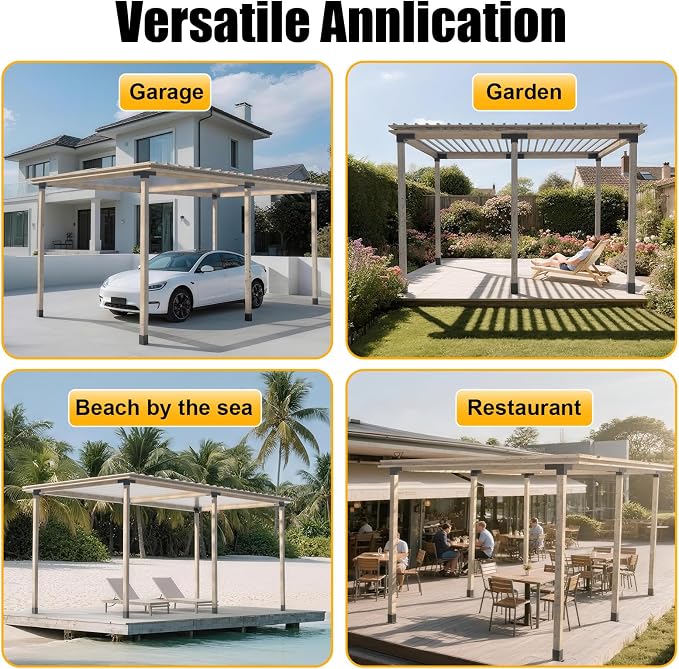 Pergola Bracket kit for 4"x 4" (Inner 3.5" X 3.5") Lumber (12 pc) | Heavy Duty 13-Gauge Steel,DIY Pergola Hardware Kit with 3-Way & 4-Way Corner Bracket for Gazebo,Gardens,Pergolas,Courtyards