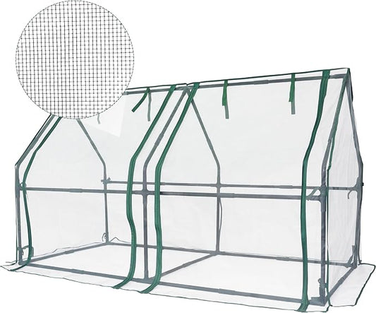 Gardzen Mini Greenhouse with Zipper Mesh Cover, Steel Frame Portable Outdoor Greenhouse, Enhanced Ventilation, Ideal for Spring, Summer & Fall 71.7"(L) x36.2(W) x42.5(H)