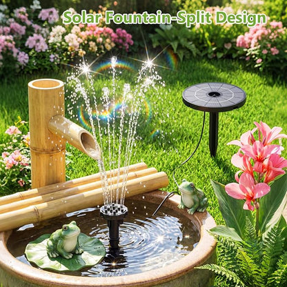 AISITIN Solar Bird Bath Fountain with 6 Nozzles & DIY Separated Design & 3 Anti-Drift Bracket, 2026 Upgrade Free Standing Solar Fountain for Bird Bath, Fish Tank, Garden, Pond, Yard and Outdoor Decor