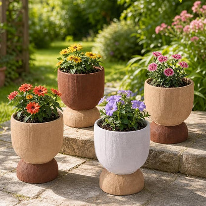 DREAMLOOM 6.4Inch Coarse-Grained Terracotta Pots for Succulents, 2Pcs Flower Planters with Drainage Holes, Bonsai, Cactus Aloe, Herbs, Orchid, Rustic Color