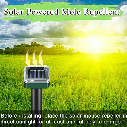 Mole Repellent Solar Powered, Snake Vole Repellent Outdoor Waterproof,Upgraded Ultrasonic Deterrent Groundhog Squirrel Gopher Deer and Chipmunk for Garden Lawns & Yard,10 Pack