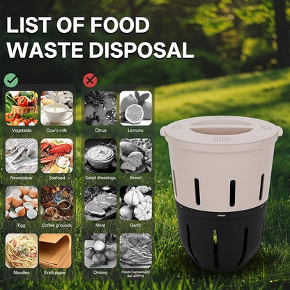 Inground Worm Composter, Outdoor Underground Worm Farm 3.3 Gallons, Garden Worm Compost Bin from Kitchen Food Waste, Black+Gray (10.7x10.7x13Inch),2 Pack