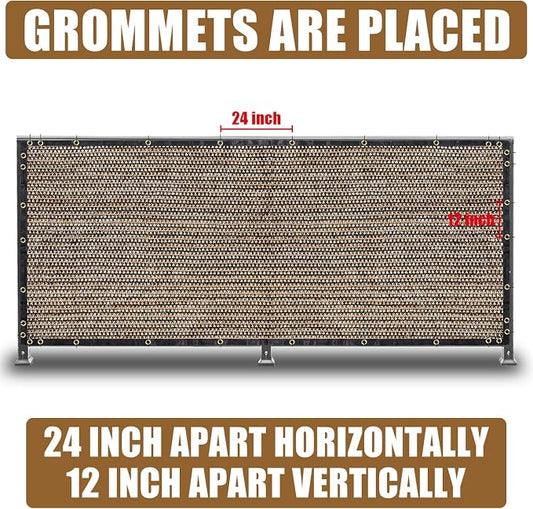 Brown 5FT X 50FT Outdoor Privacy Screen Fence & Mesh Shade Net Cover, Ideal for Garden and Backyard - Enhances Privacy for Fencing & Chain Link, Perfect for Patio Privacy Wall, Slats，Freestanding