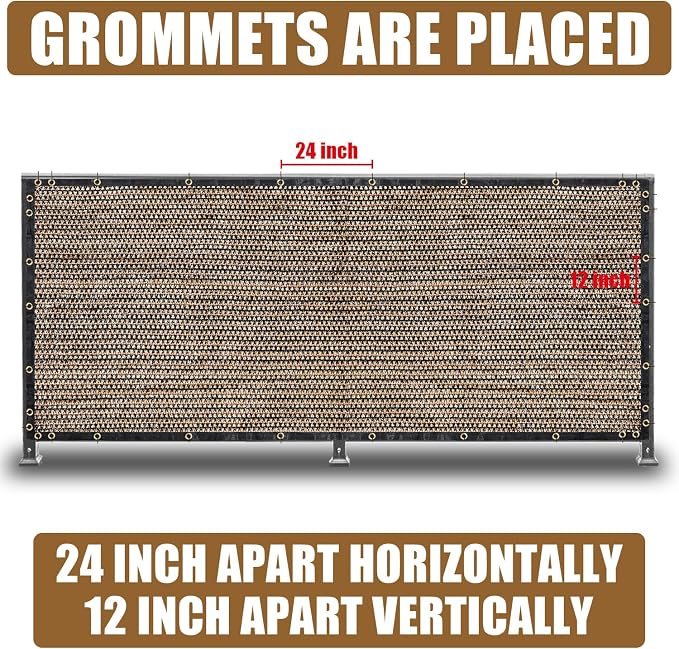 Brown 4FT X 50FT Outdoor Privacy Screen Fence & Mesh Shade Net Cover, Ideal for Garden and Backyard - Enhances Privacy for Fencing & Chain Link, Perfect for Patio Privacy Wall, Slats，Freestanding