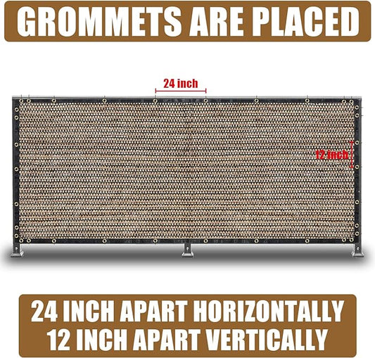 Brown 6FT X 50FT Outdoor Privacy Screen Fence & Mesh Shade Net Cover, Ideal for Garden and Backyard - Enhances Privacy for Fencing & Chain Link, Perfect for Patio Privacy Wall, Slats，Freestanding