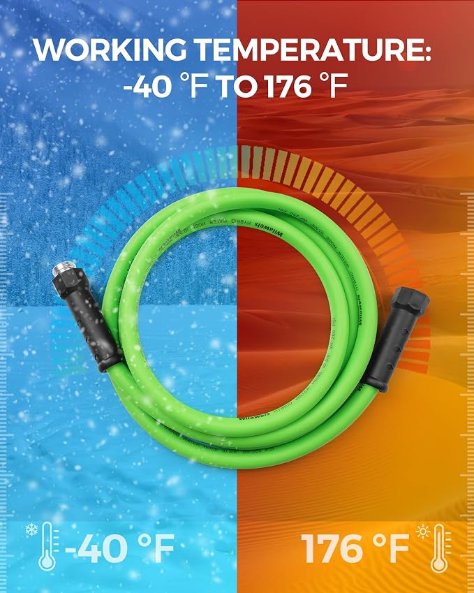 10 FT x 5/8″ Garden Hose, Short Lightweight Flexible Garden Water Hose with Swivel Handle, 200 PSI Working, 450 PSI Burst, All-Weather Outdoor Use, Heavy Duty Water Hose for Watering, G10GH06
