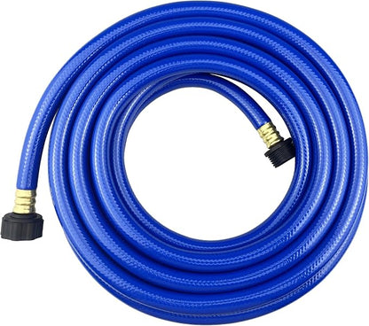 Darnassus PVC Garden Hose 1/2 Inch, 25 FT Flexible Water Hose Blue with Male and Female Plastic Fittings - No Leaking and Lightweight for Household Outdoors Lawns Patio