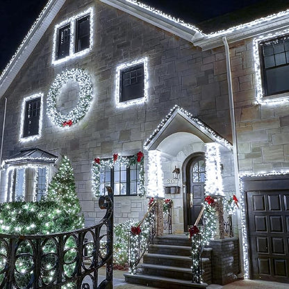 100FT 300 LED Christmas Lights Outdoor, Plug in Christmas Tree Lights Waterproof, 8 Modes Connectable String Lights for Outside Indoor Patio Yard Holiday Party Decorations, Cool White