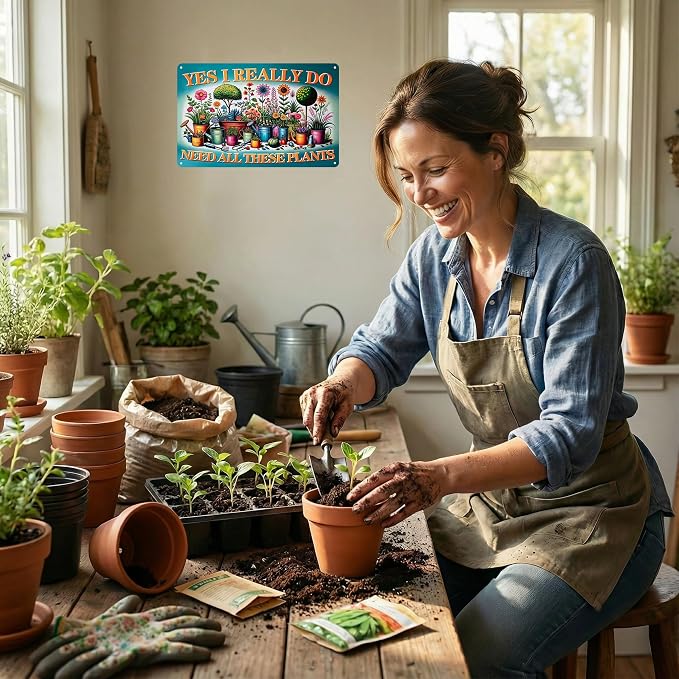 Smilelife Plants Gifts I Really Need All These Plants Vintage Tin Sign for Garden Patio Porch Yard She Shed Decor 8x12 Inch (3903)