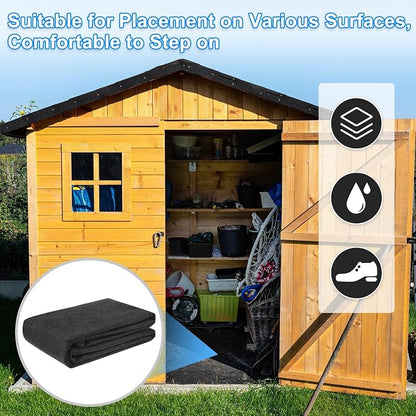 M METERXITY 3 mm Thickened Outdoor Storage Shed Mat, 2.6x18 ft Waterproof Shed Flooring Mat for Patio Furniture Floor Protecting from Wear/Liquid/Dust/Oil, Non-Slip Felt Rubber Rug Pad [Grey]