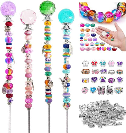 Handmade Beaded Garden Stakes – Set of 4 Decorative Crystal Plant Wands, Glass Suncatcher Ornaments for Potted Plants & Flower Beds, Unique Garden Gifts for Plant Lover & Mother’s Day – 12 Inch